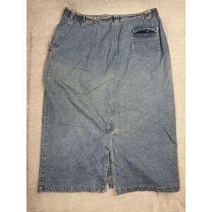 Baccini Womens Denim Skirt Size 20/34 Long Button Front